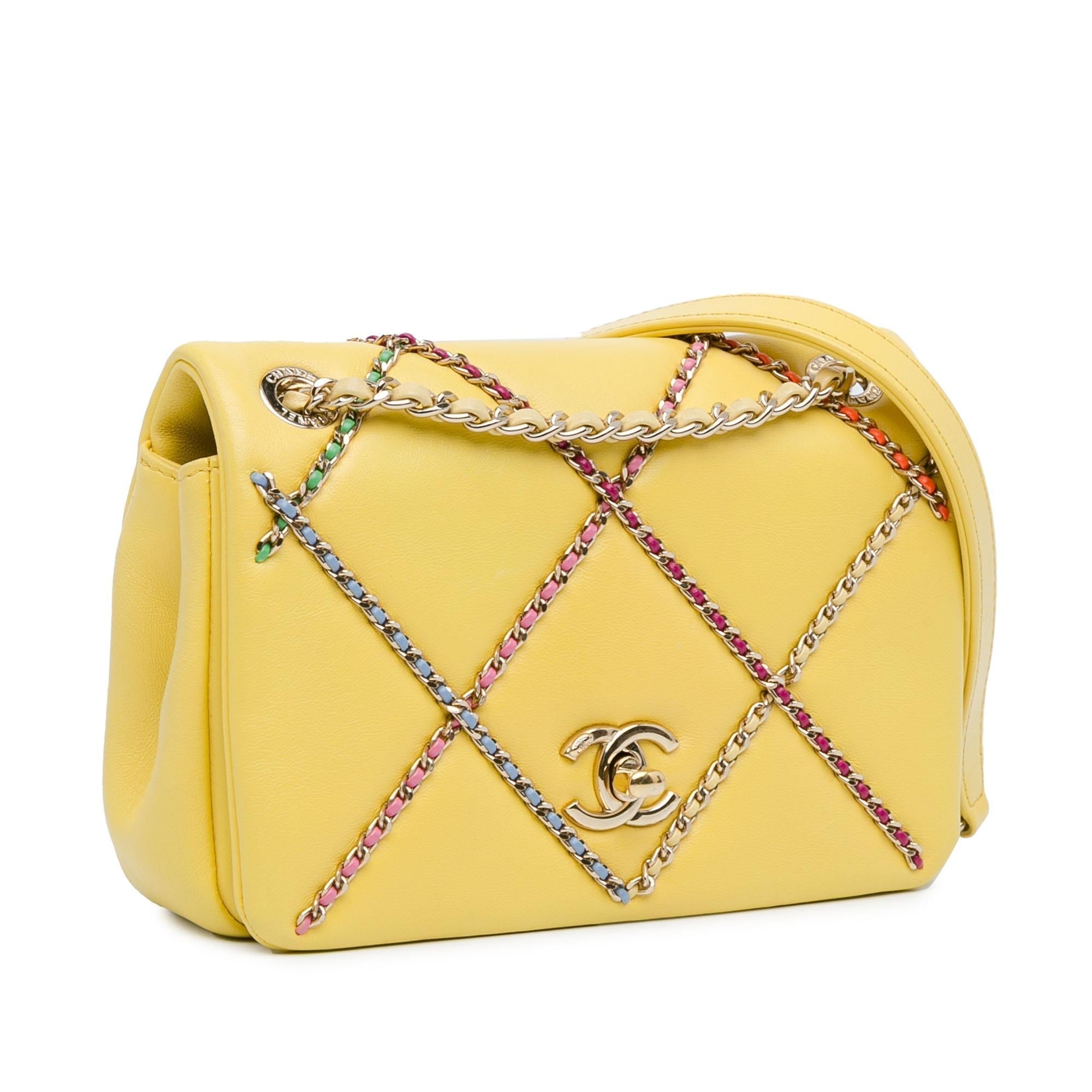 Chanel Small Lambskin Entwined Chain Flap Shoulder Bag