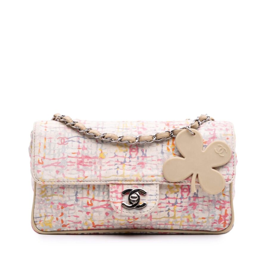 Chanel Small Printed Canvas Watercolor Clover Flap | Studio Nafay