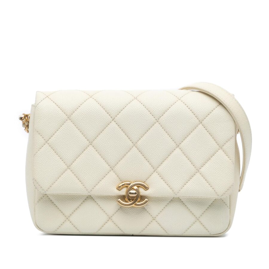 Chanel Small Quilted Caviar Chain Melody Flap | Studio Nafay