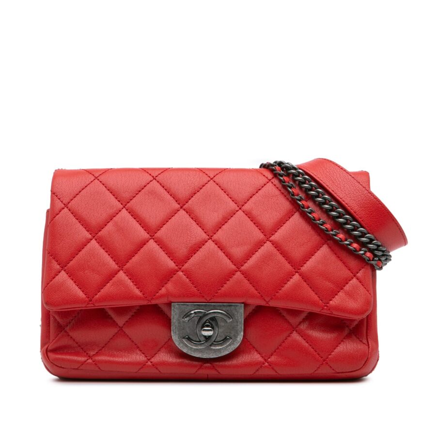 Chanel Small Quilted Goatskin Double Carry Waist Chain Flap Shoulder Bag | Studio Nafay