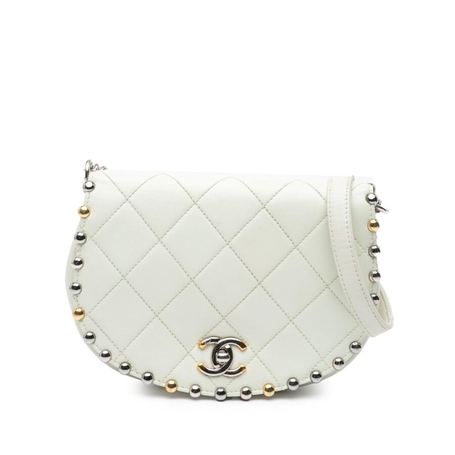 Chanel Small Quilted Lambskin Studded Bubble Flap | Studio Nafay