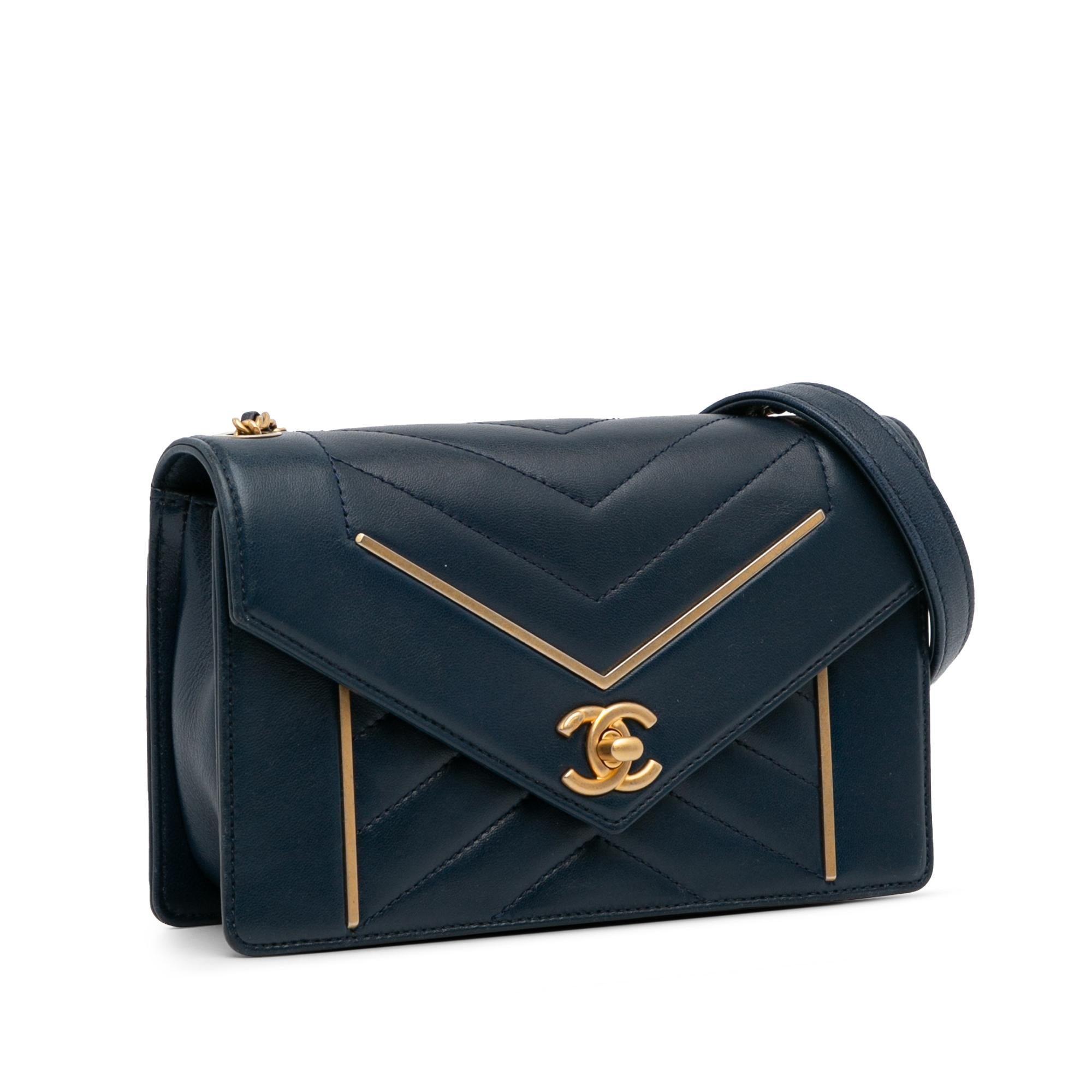 Chanel Small Reversed Chevron Lambskin Flap Crossbody