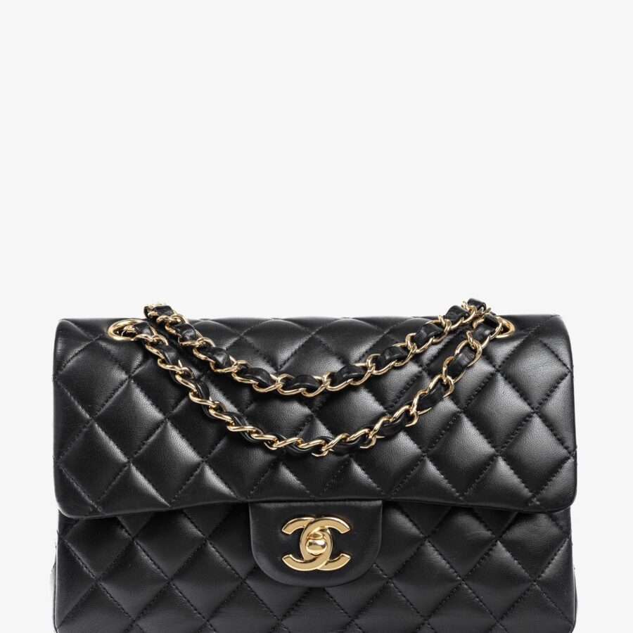 Chanel Small Classic Black Lambskin Quilted Double Flap Bag | Studio Nafay