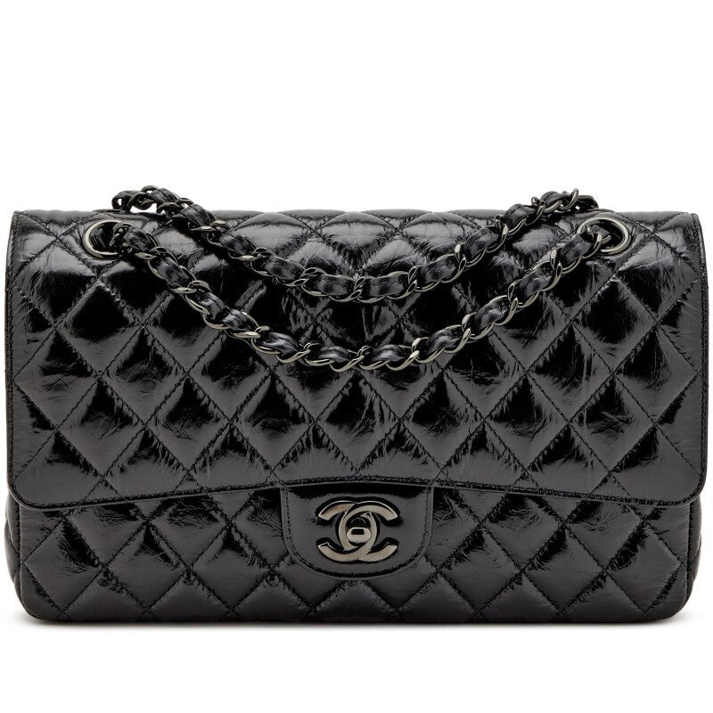 CHANEL SO BLACK QUILTED CRUMPLED CALFSKIN MEDIUM DOUBLE FLAP BAG | Studio Nafay
