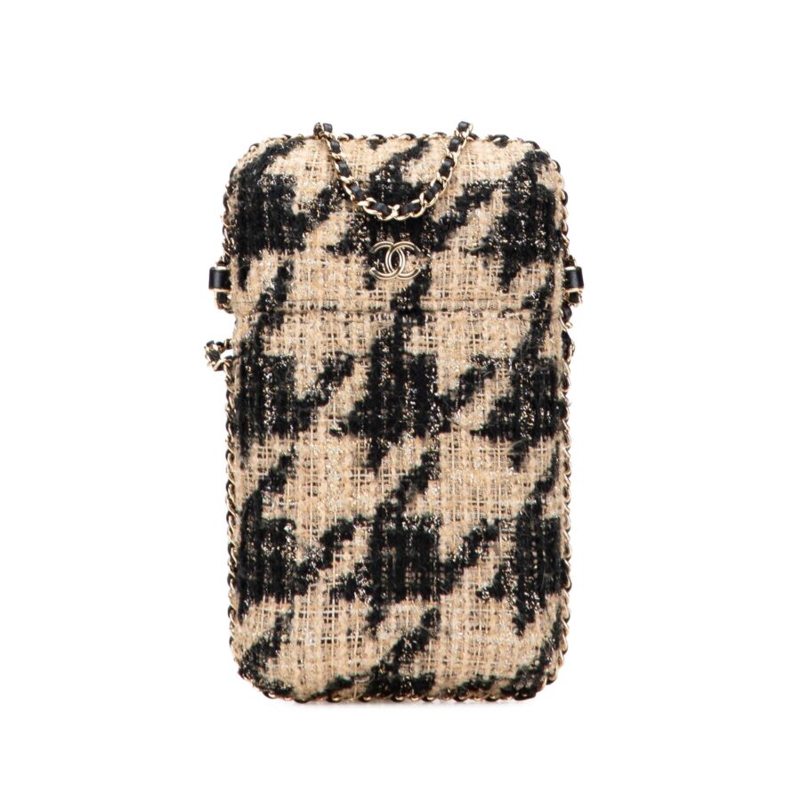 Chanel Tweed Chain Around Phone Holder | Studio Nafay