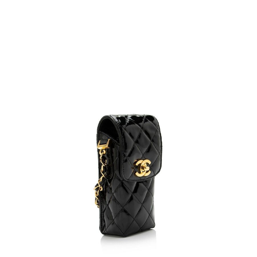 Chanel Patent Leather CC Phone Holder Crossbody Bag | Studio Nafay