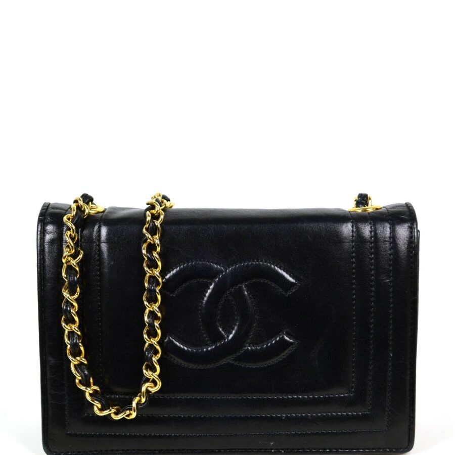 Chanel Black Lambskin Leather CC Stitched Mini Bag | Studio Nafay