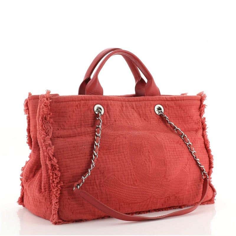 Chanel Double Face Deauville Tote Fringe Quilted Canvas Medium | Studio Nafay