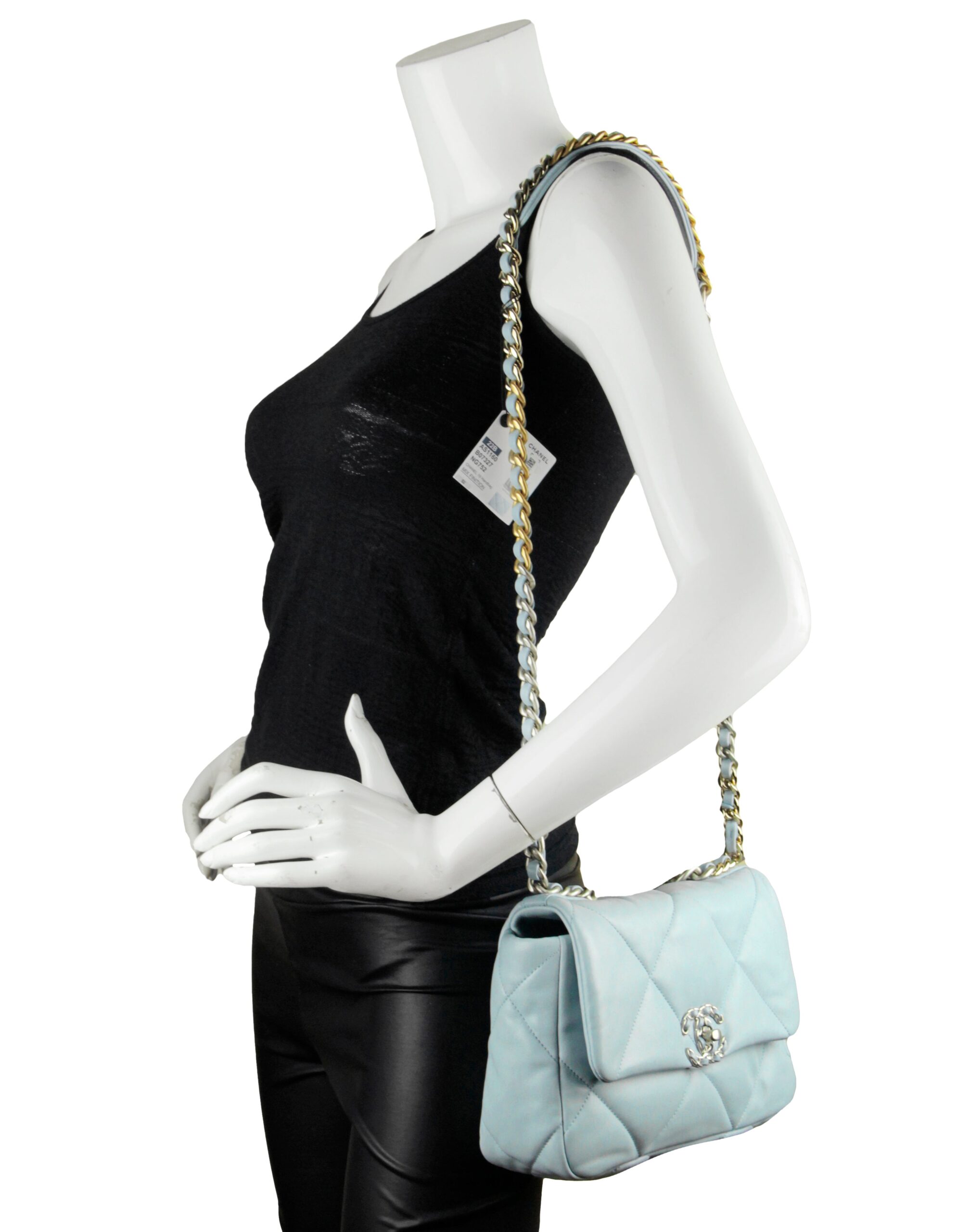 Chanel NWT Light Blue Lambskin Quilted Medium 19 Bag