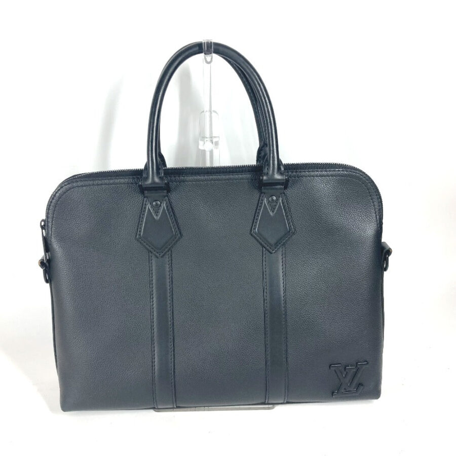 LOUIS VUITTON Business bag, Grained calf leather black LV Aerogram Take Off Briefcase | Studio Nafay