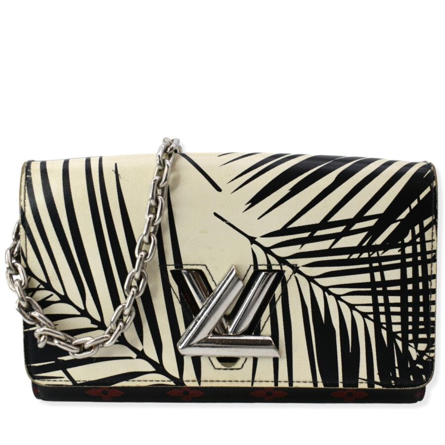LOUIS VUITTON Monogram Palm Twist Chain Wallet White | Studio Nafay