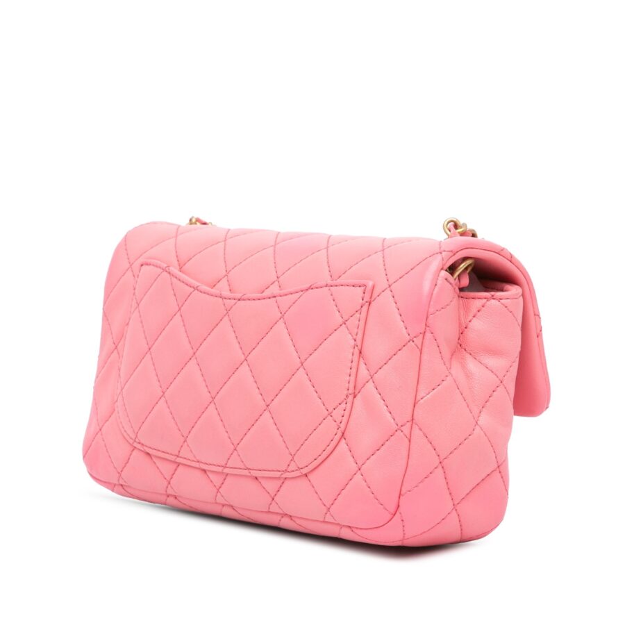 Pink Chanel Mini Rectangular Lambskin Pearl Crush Flap Crossbody Bag | Studio Nafay
