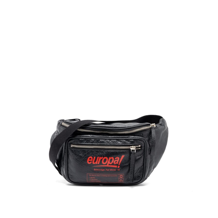 Balenciaga Europa Belt Bag Calfskin Black/Red SHW | Studio Nafay