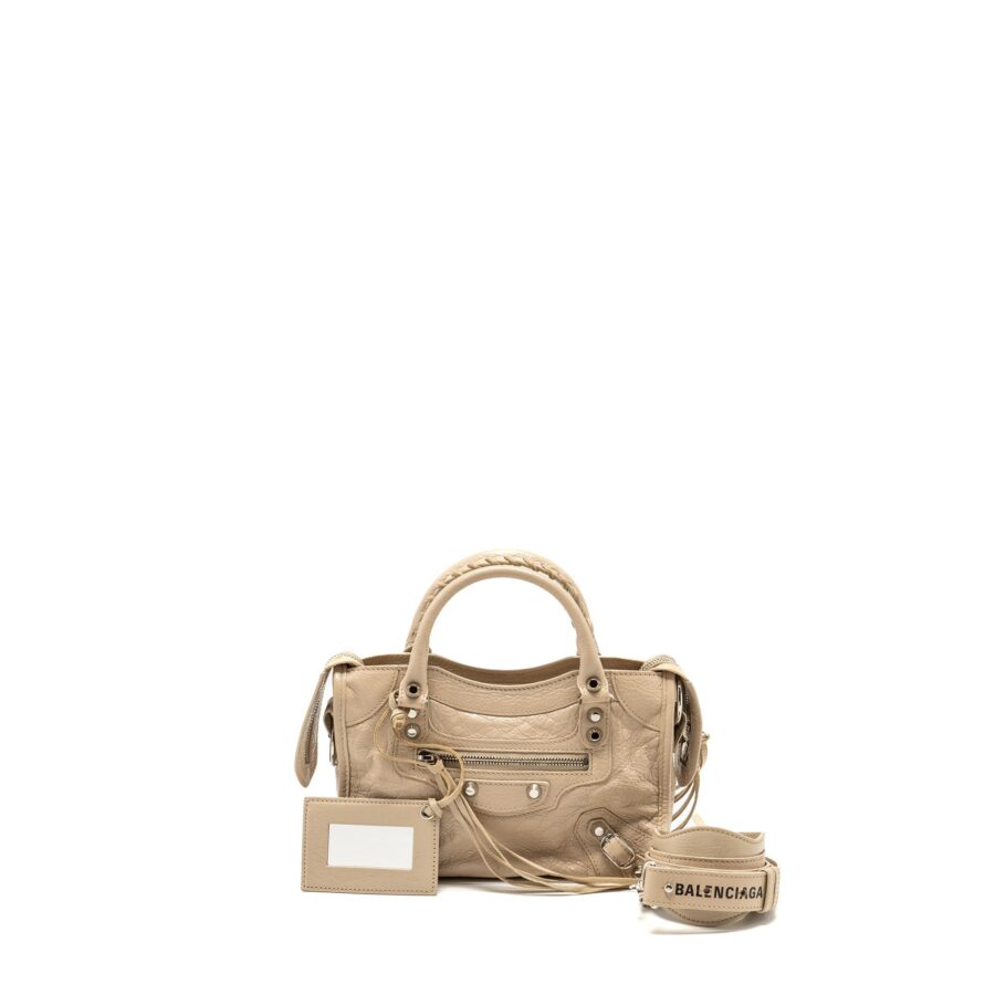 Balenciaga Mini City Bag Calfskin Beige SHW | Studio Nafay