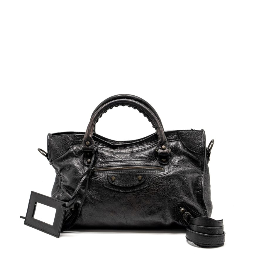 Balenciaga Giant City Bag Leather Black ruthenium Hardware | Studio Nafay