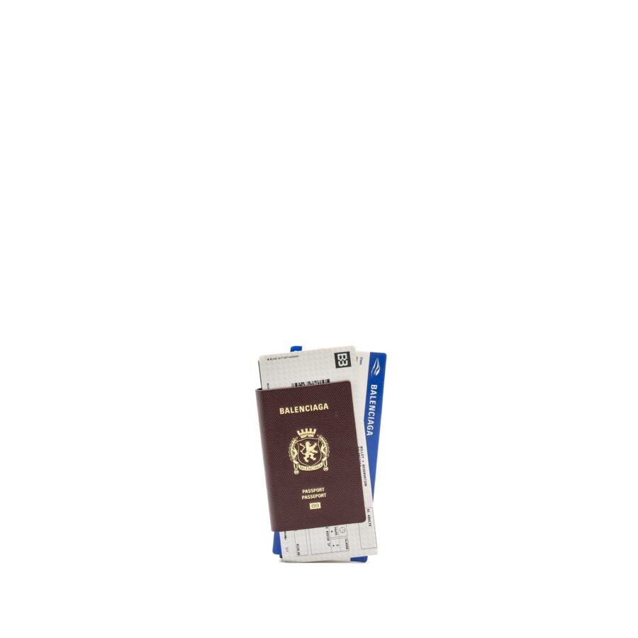 Balenciaga Passport Long wallet 2 tickets calfskin dark red | Studio Nafay