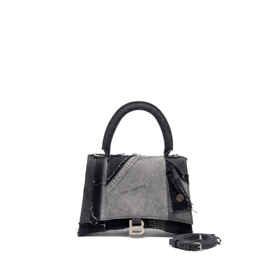 Balenciaga medium hourglass bag limited edition denim black/multicolour SHW | Studio Nafay