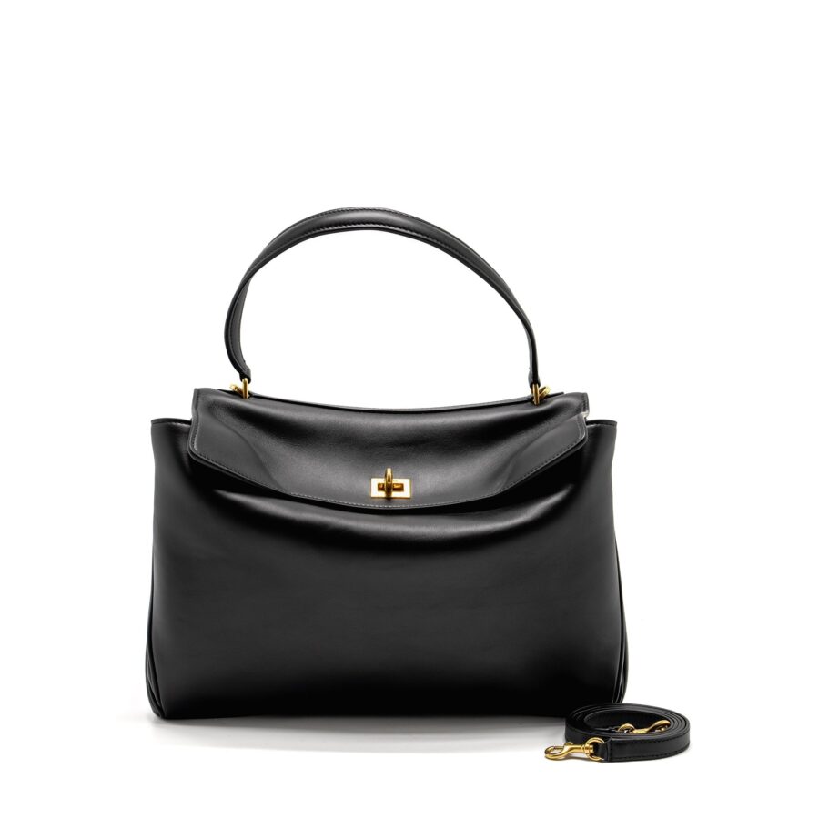 Balenciaga Medium Rodeo Handbag Smooth Calfskin Black GHW | Studio Nafay