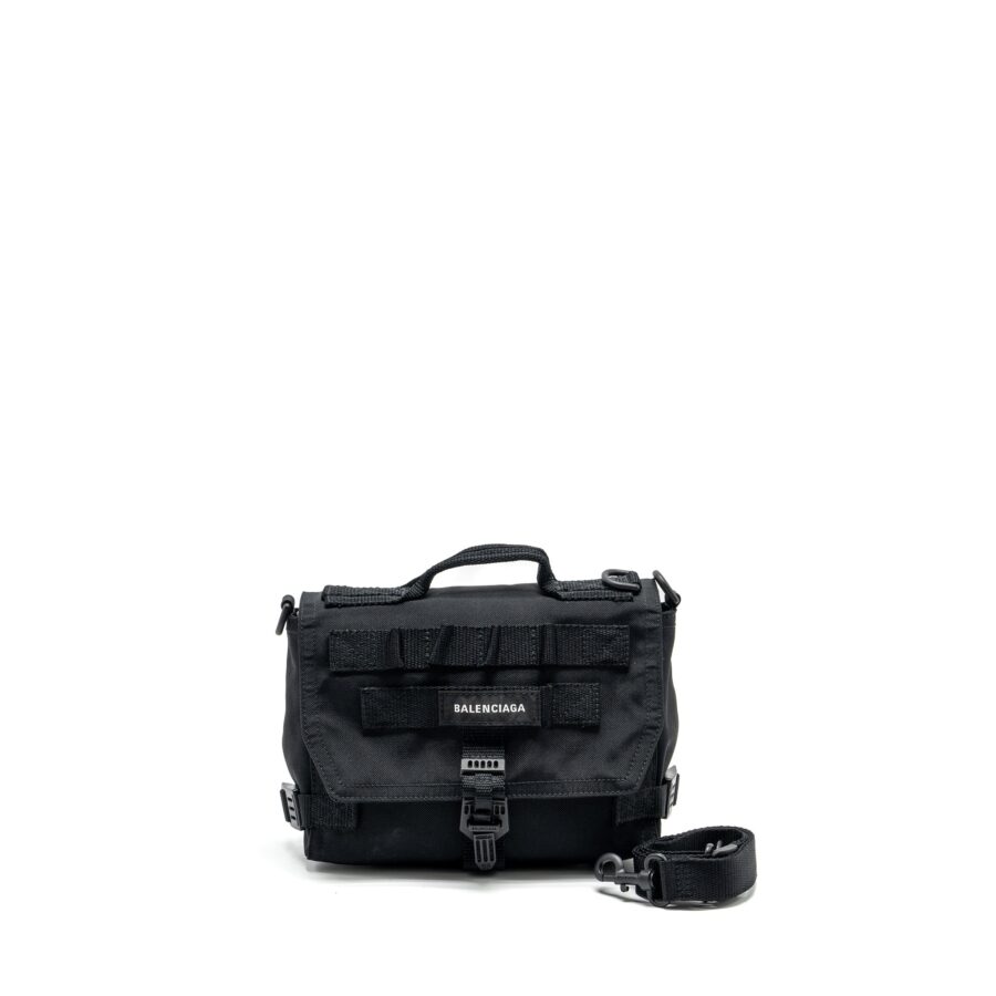 Balenciaga Army Messenger Bag Black Recycled Nylon Black/black hardware | Studio Nafay
