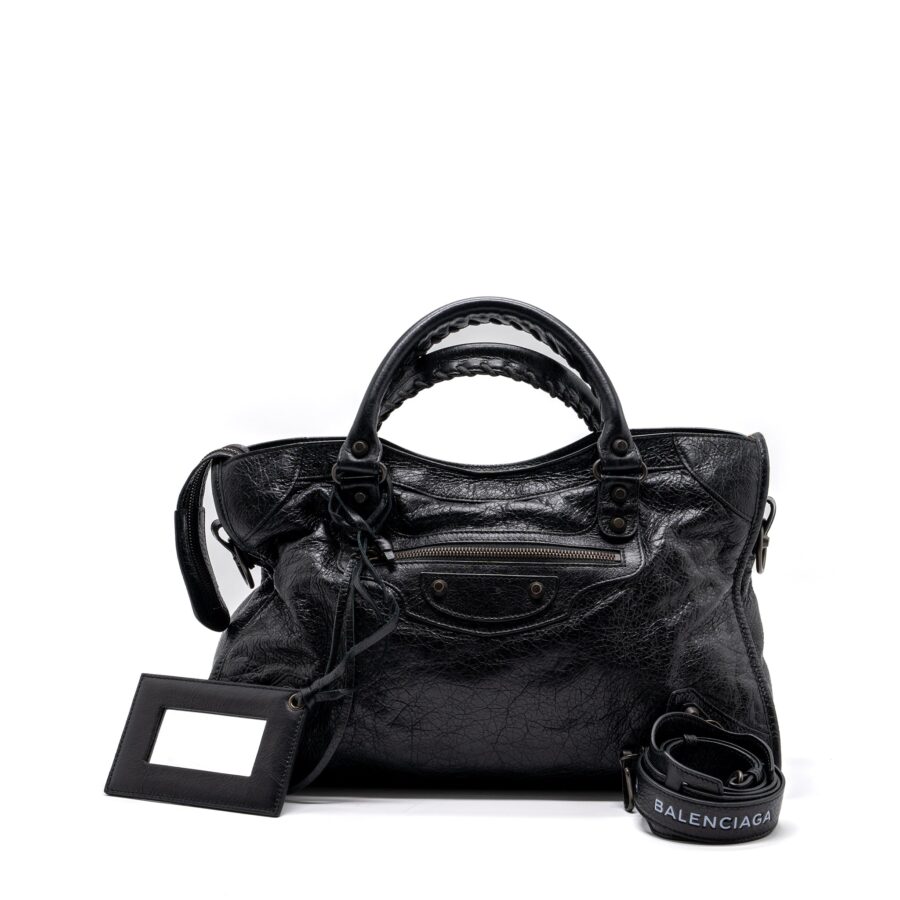 Balenciaga Classic City Bag Leather Black ruthenium silver Hardware | Studio Nafay