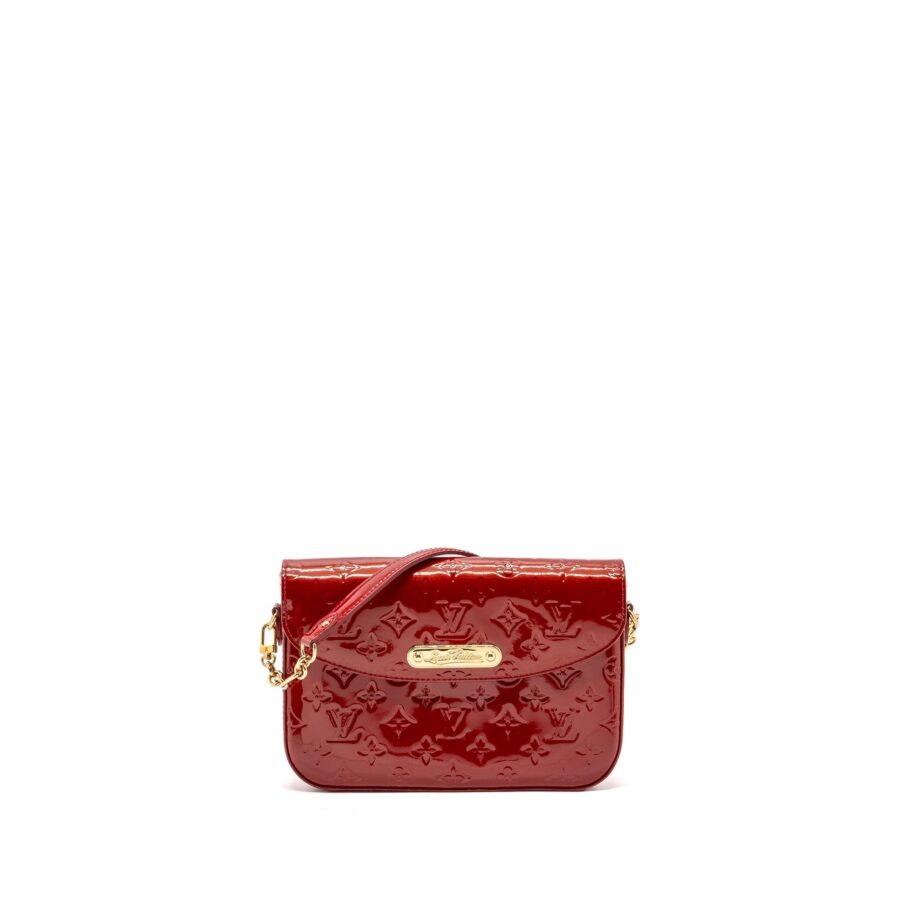 Louis Vuitton flap shoulder evening bag patent leather red GHW | Studio Nafay