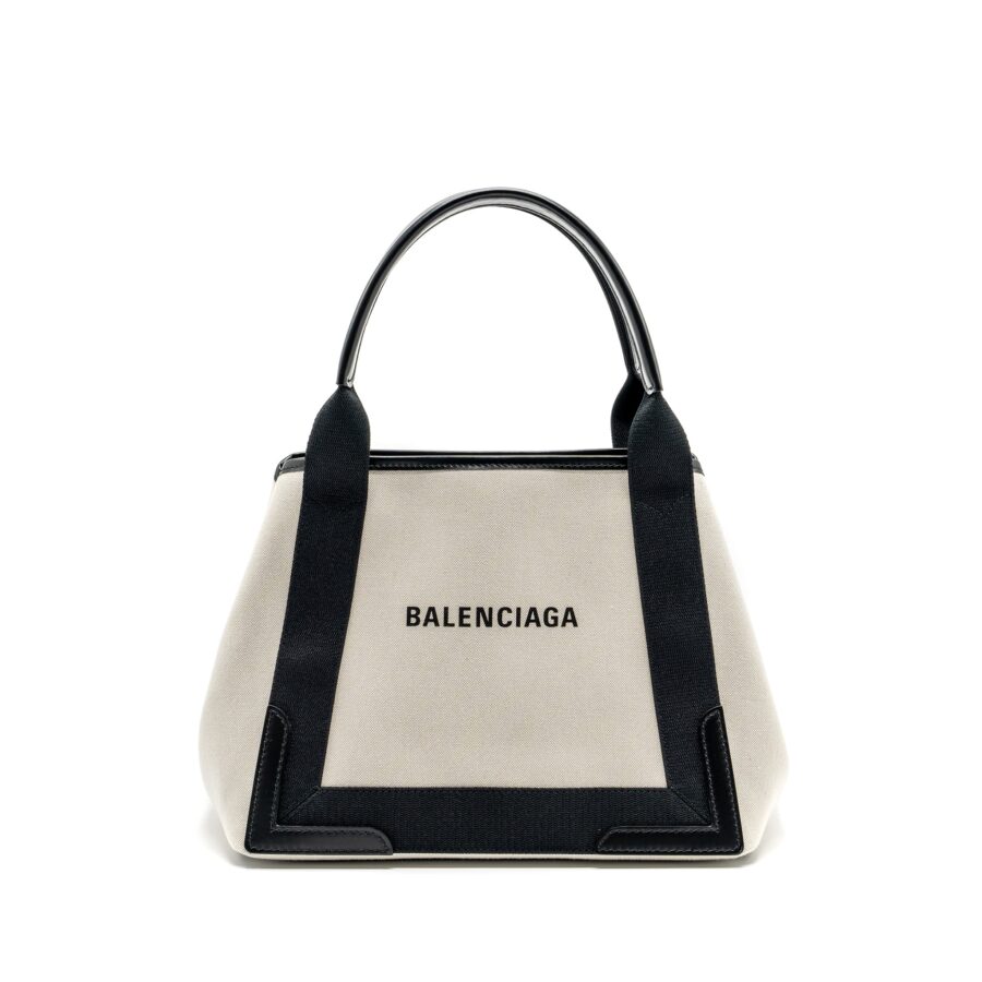 Balenciaga Cabas Tote Bag Canvas/Calfskin Beige/Black SHW | Studio Nafay
