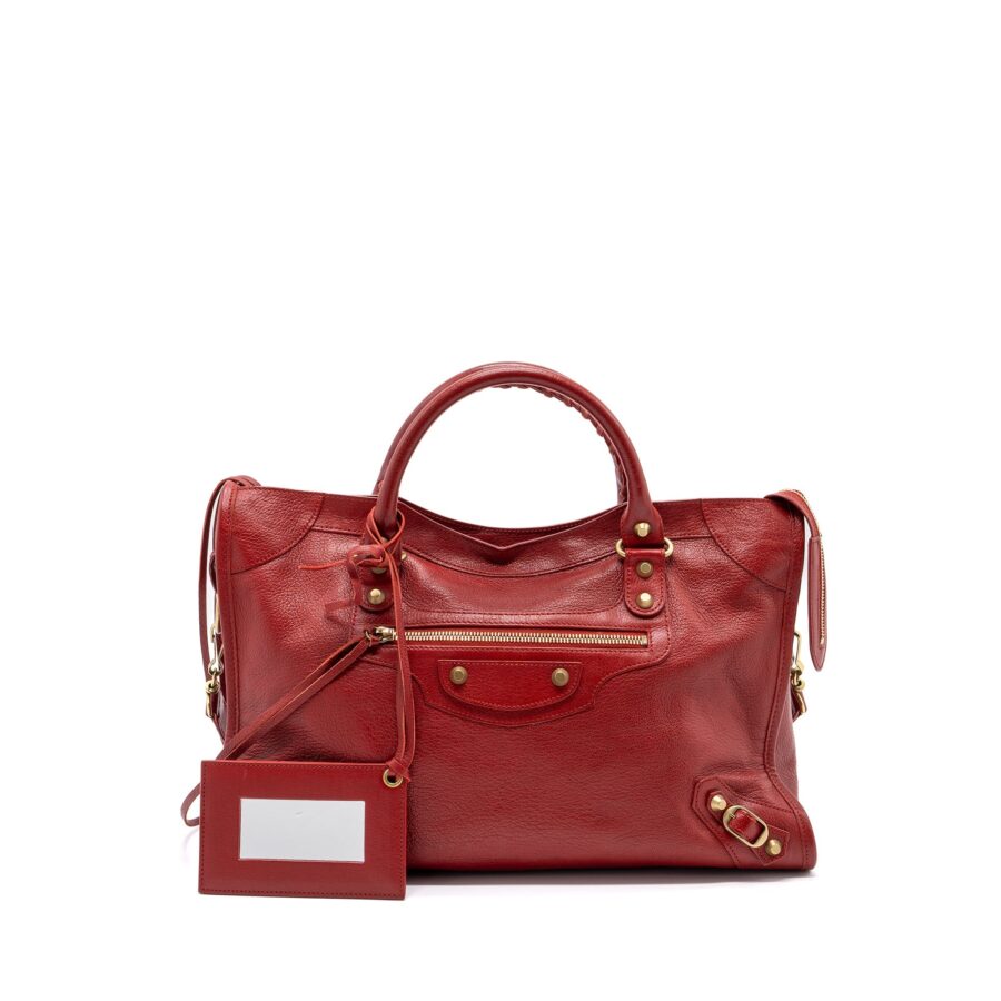 Balenciaga city bag leather red LGHW | Studio Nafay