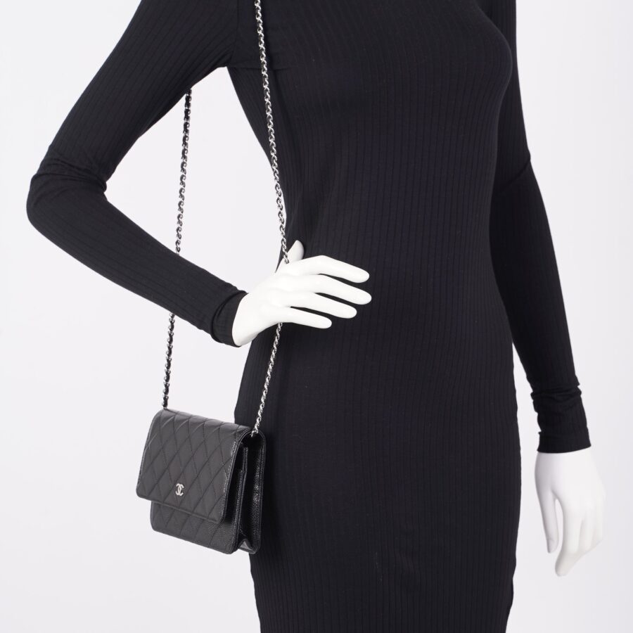 Chanel Wallet On Chain Black Caviar Leather | Studio Nafay