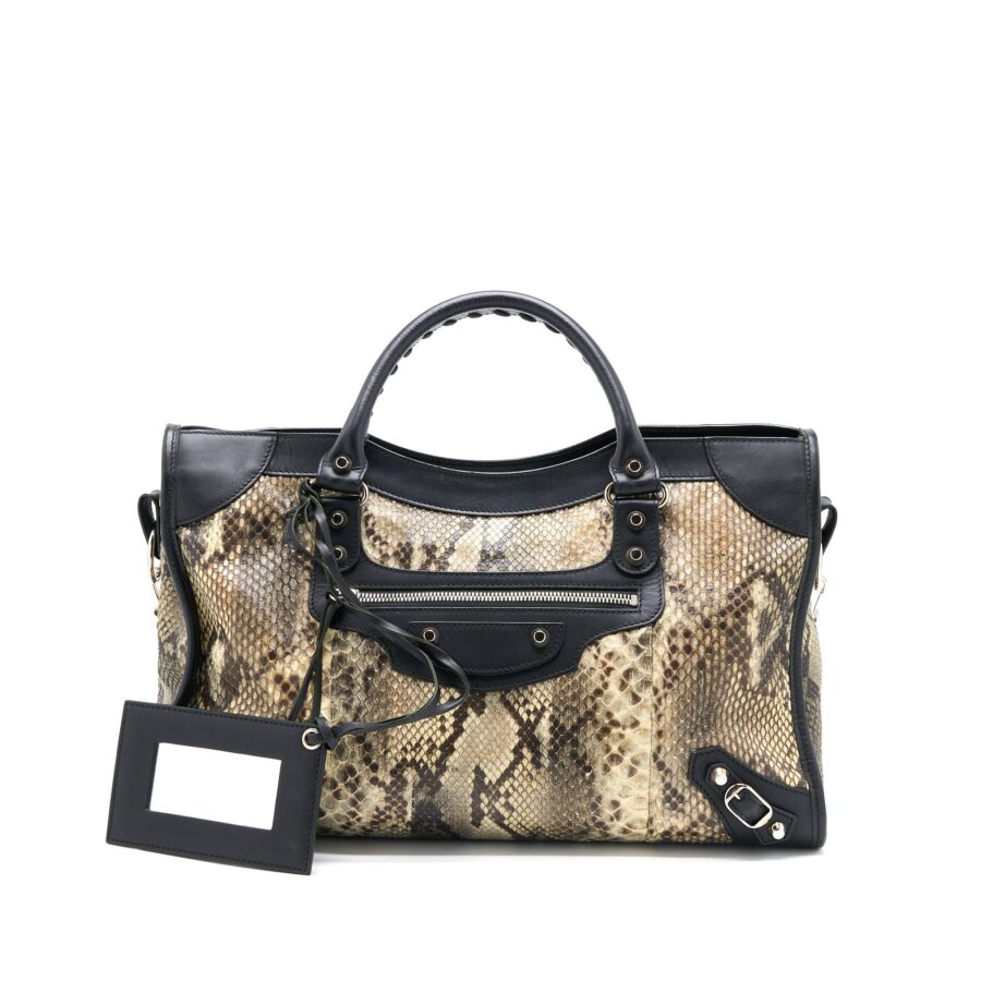 Balenciaga Classic City Python Leather SHW | Studio Nafay