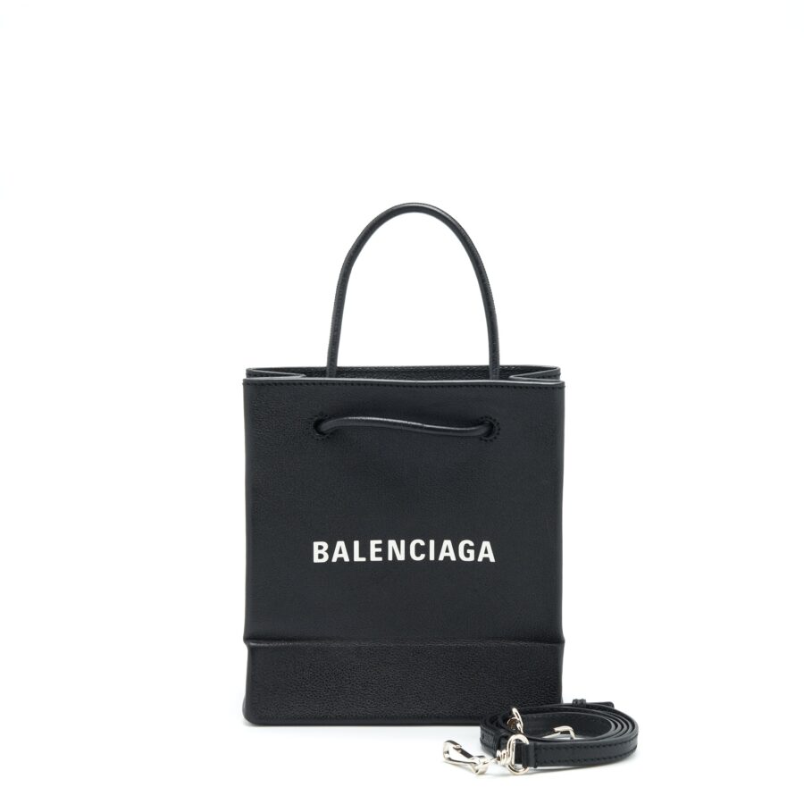 Balenciaga Top Handle Shopping Tote Bag Calfskin Black SHW | Studio Nafay