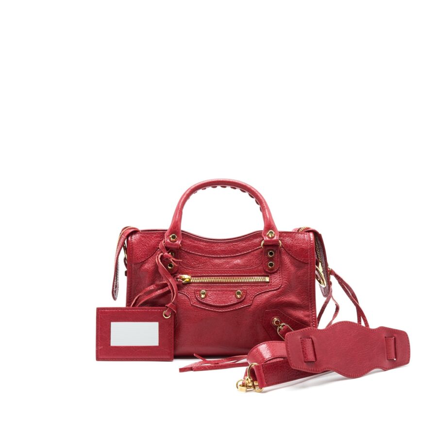 BALENCIAGA MINI CITY BAG RED WITH GHW | Studio Nafay