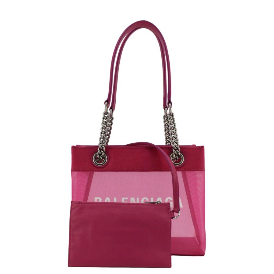 BALENCIAGA Duty Free Mesh Tote Bag Fuchsia | Studio Nafay