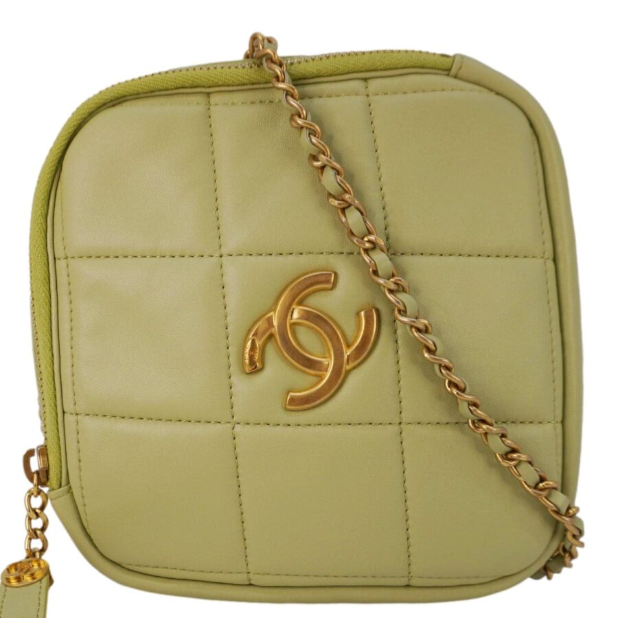 Chanel Leather Green Crossbody Bag | Studio Nafay