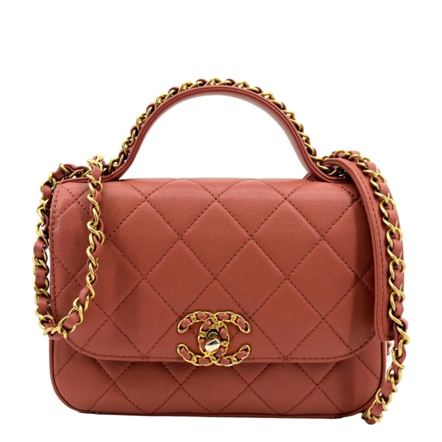 Chanel Infinity Chain Quilted Leather Crossbody Bag Pink | Studio Nafay