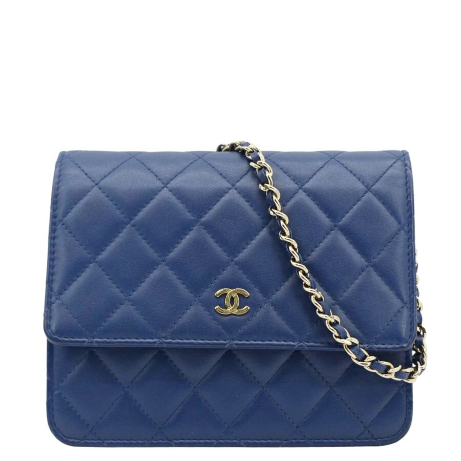 Chanel Wallet On Chain Leather Gold Crossbody Bag | Studio Nafay