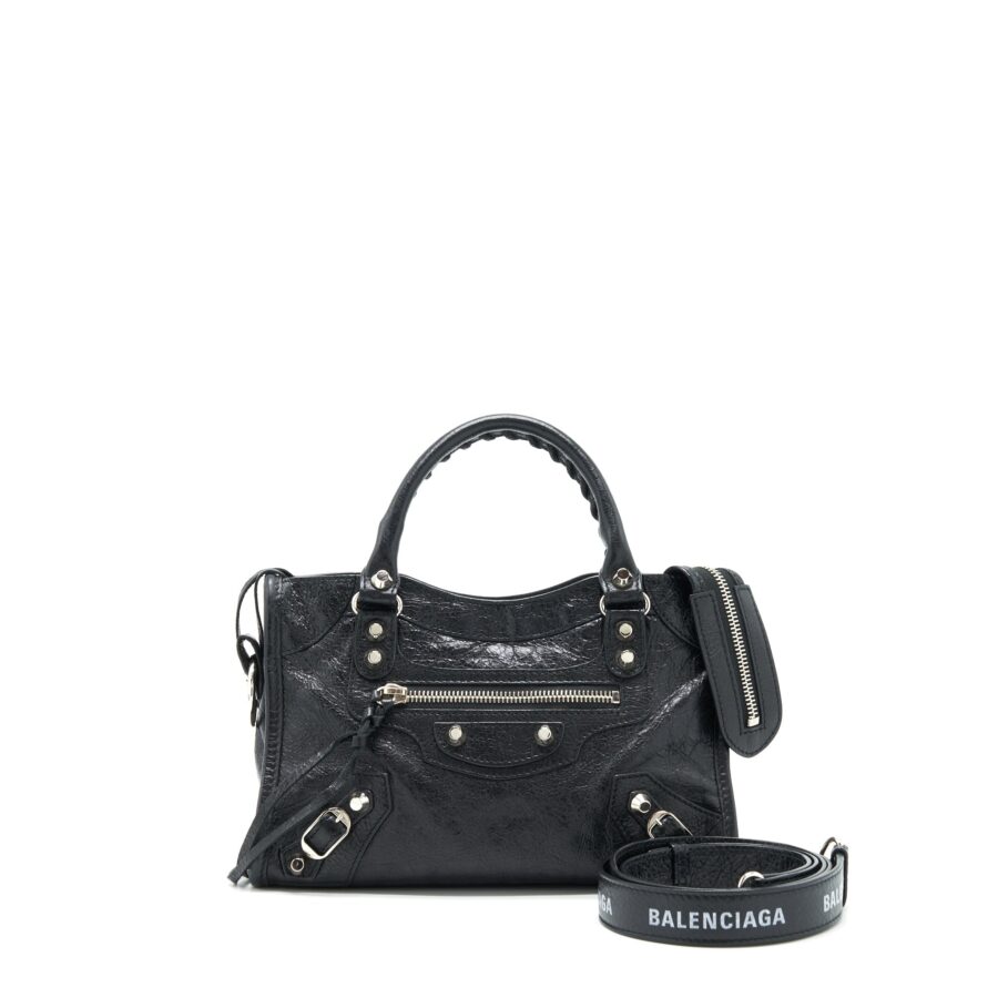 Balenciaga Mini City Crossbody Bag Black SHW | Studio Nafay