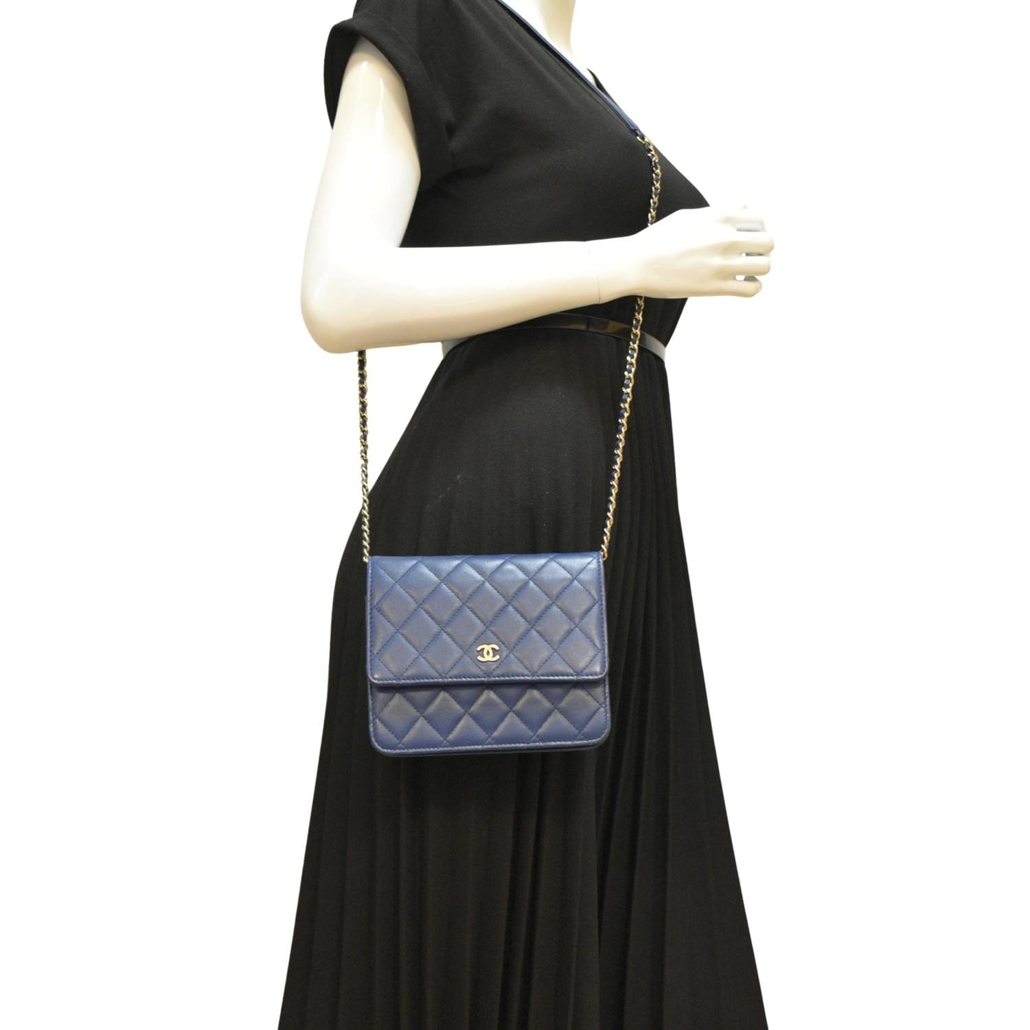 Chanel Wallet On Chain Leather Gold Crossbody Bag