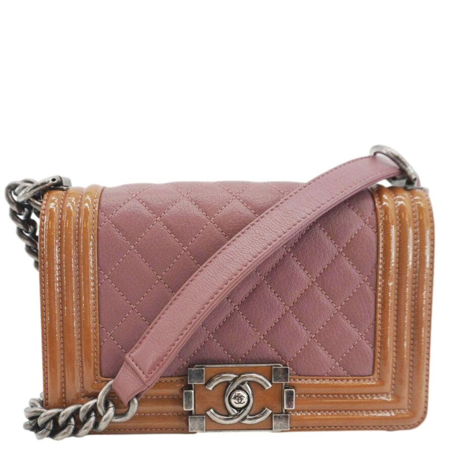 Chanel Duo Boy Flap Small Goatskin Leather Crossbody Bag Pink | Studio Nafay