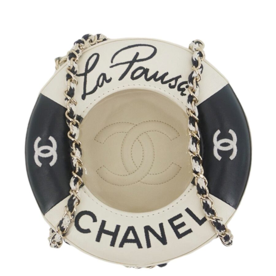 Chanel Coco Lifesaver Leather Round Crossbody Bag White | Studio Nafay