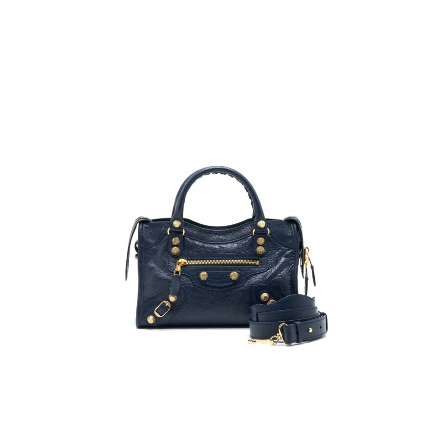 Balenciaga Mini Giant City Crossbody Bag Navy GHW | Studio Nafay
