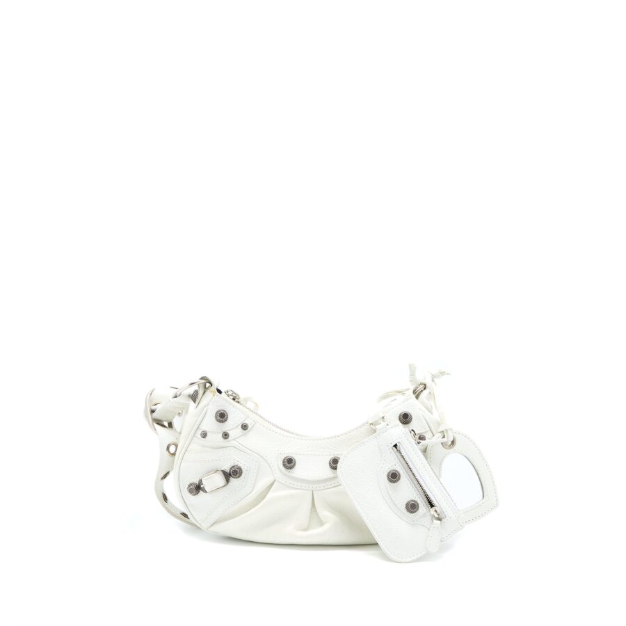 Balenciaga Le Cagole XS Shoulder Bag Lambskin White SHW | Studio Nafay