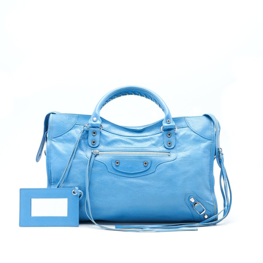 BALENCIAGA CITY BAG IN BLUE WITH SHW | Studio Nafay