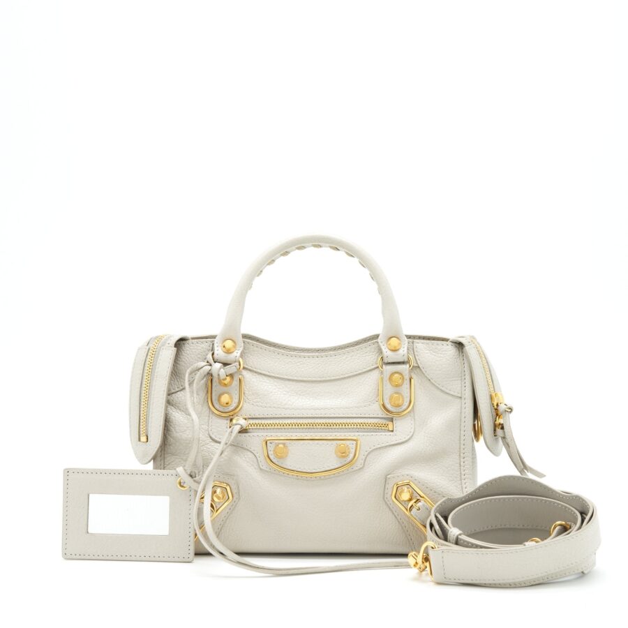 Balenciaga edged mini City bag light Grey GHW | Studio Nafay