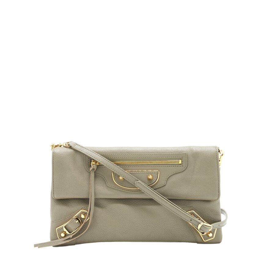 Balenciaga city Fold Clutch/ Shoulder Bag grey GHW | Studio Nafay