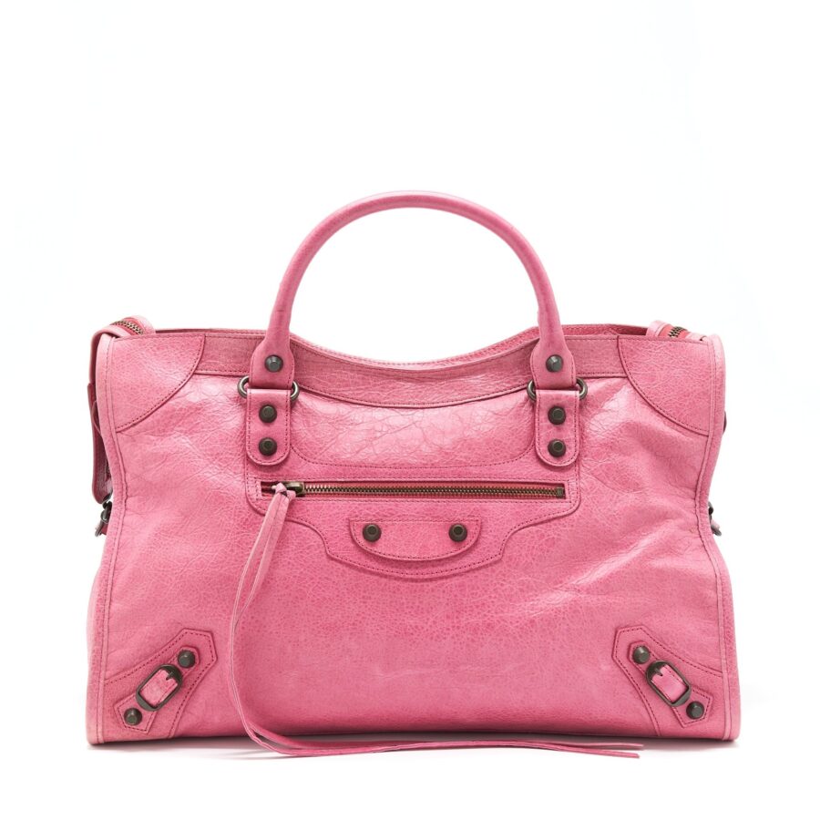 Balenciaga Classic City Bag Pink Ruthenium Hardware | Studio Nafay
