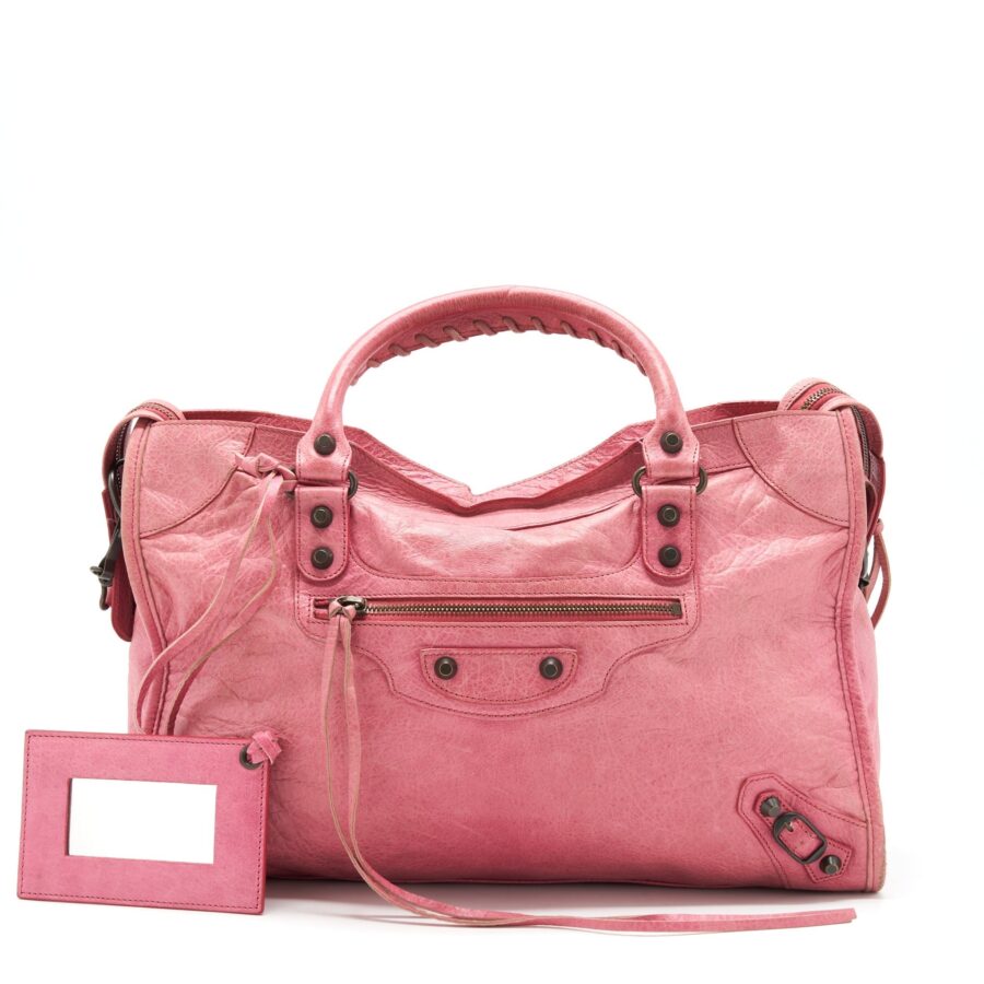 Balenciaga Classic city Pink bag black hardware | Studio Nafay