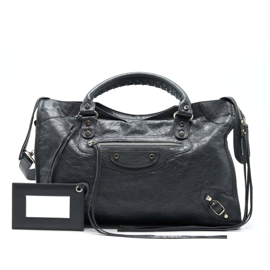 Balenciaga Medium Giant City Bag Grey with SHW | Studio Nafay