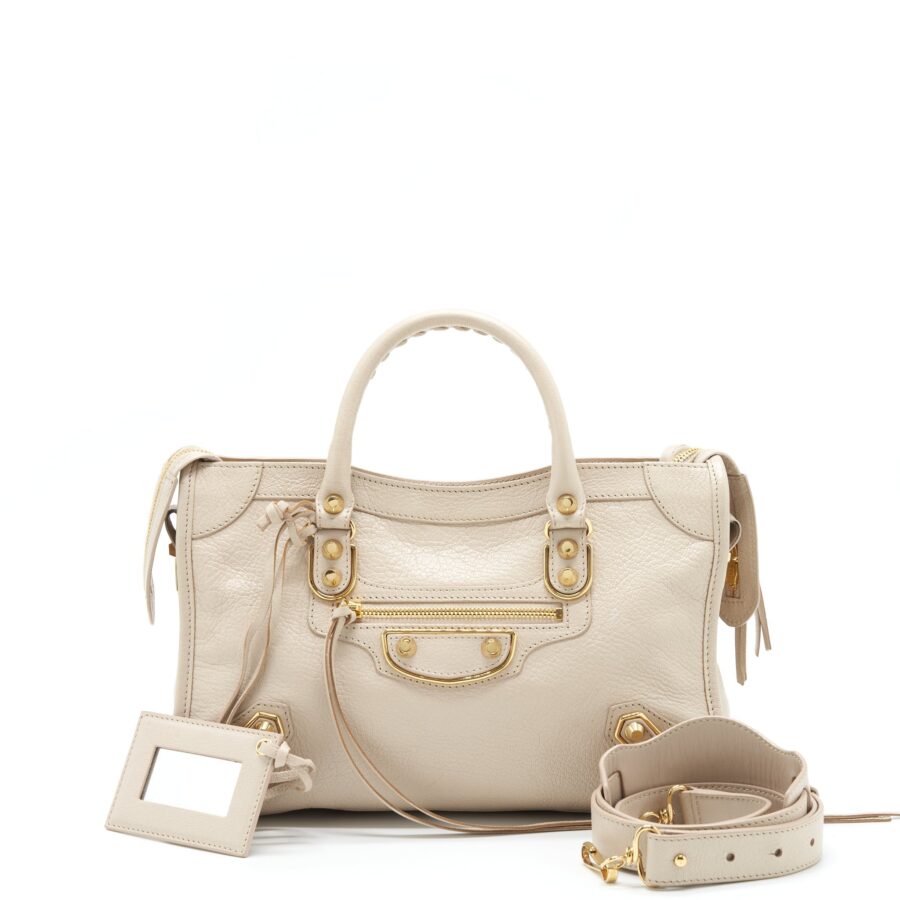 Balenciaga Mini City Bag Beige GHW | Studio Nafay