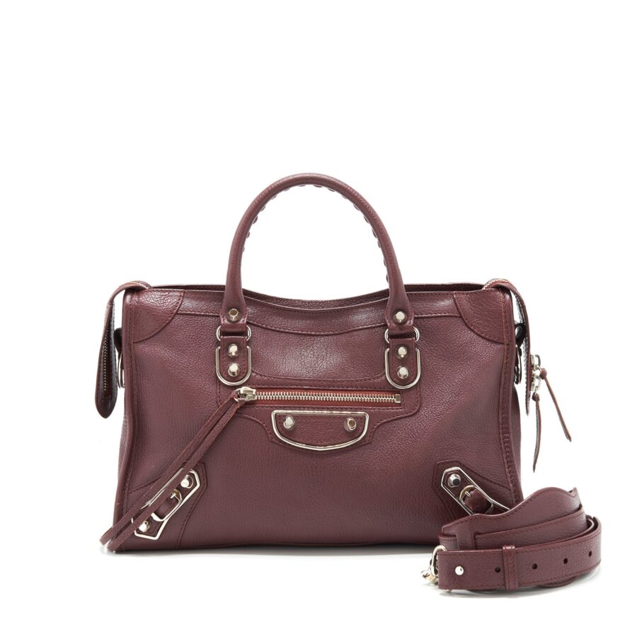 Balenciaga Small City Edge Burgundy SHW | Studio Nafay