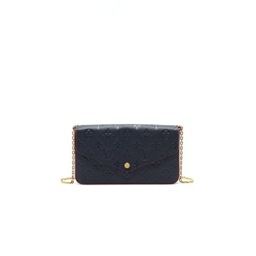 Louis Vuitton Felicie Pochette Monogram Empreinte Leather Marine Rouge | Studio Nafay